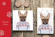French Bulldog / Wintertime, an Animal Illustration by Victoria_Novak (Thumbnail 2 of 3)