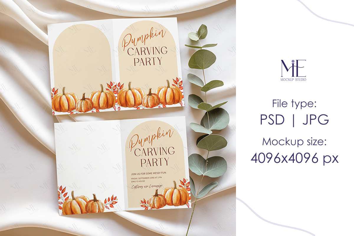 Bifold Card Mockup Folded Invitation, an Advertising Mockup by Mie Mockup Studio (Photo 6 of 7)