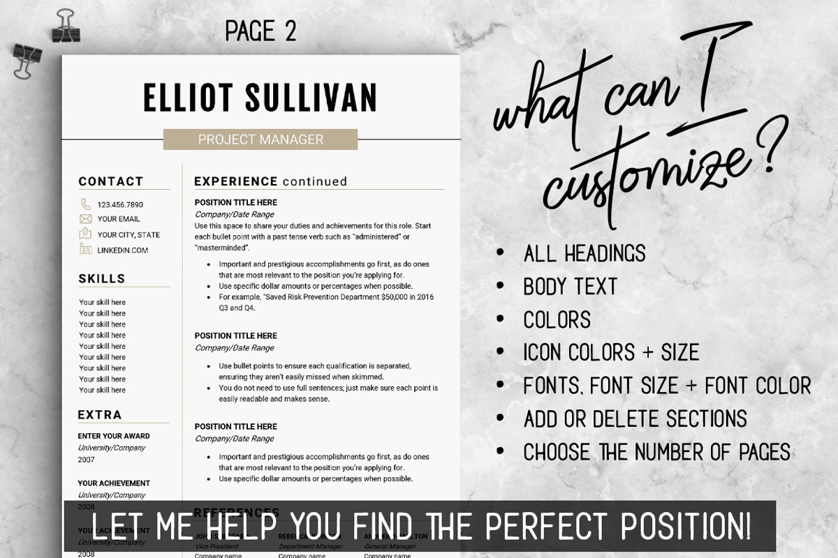 RESUME Design CV Template (MS Word), a Resume Template by LevelUpResume (Photo 4 of 5)