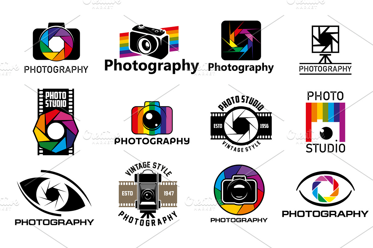 Photo camera vector icons, an Illustration by Vector Tradition
