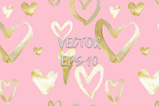 Golden hearts 2 seamless pattern, a Pattern Graphic by kizi (Thumbnail 3 of 4)