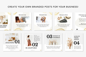 Gold Instagram Carousel Posts Canva