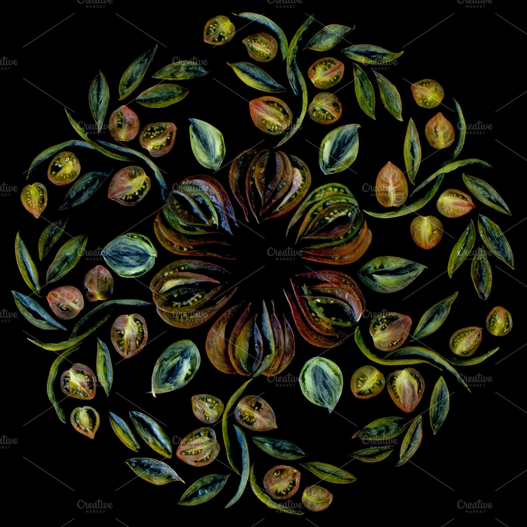 Tomato Slices Pattern, an Abstract Photo by Miratomm