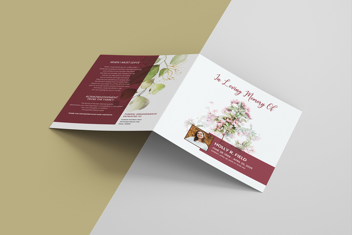 Funeral Program And Prayer Card, a Brochure Template by crazyOWL (Photo 3 of 8)