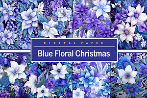 Blue Floral Christmas