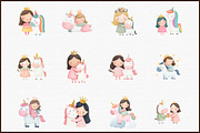 Little Princess and Unicorn Clipart, an Illustration by Sublimation Artist (Thumbnail 3 of 6)