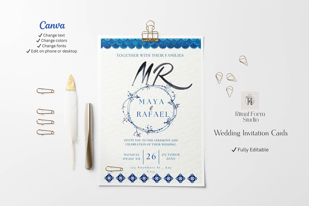 Blue Scandinavian Template Bundle, a Stationery Template by Alisa Mikibith Art (Photo 14 of 19)