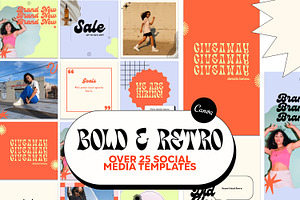 Bold & Retro Social Media Templates