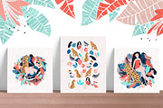 Tropical Girls and Cheetah, a Pattern Graphic by Lidiebug (Thumbnail 3 of 4)