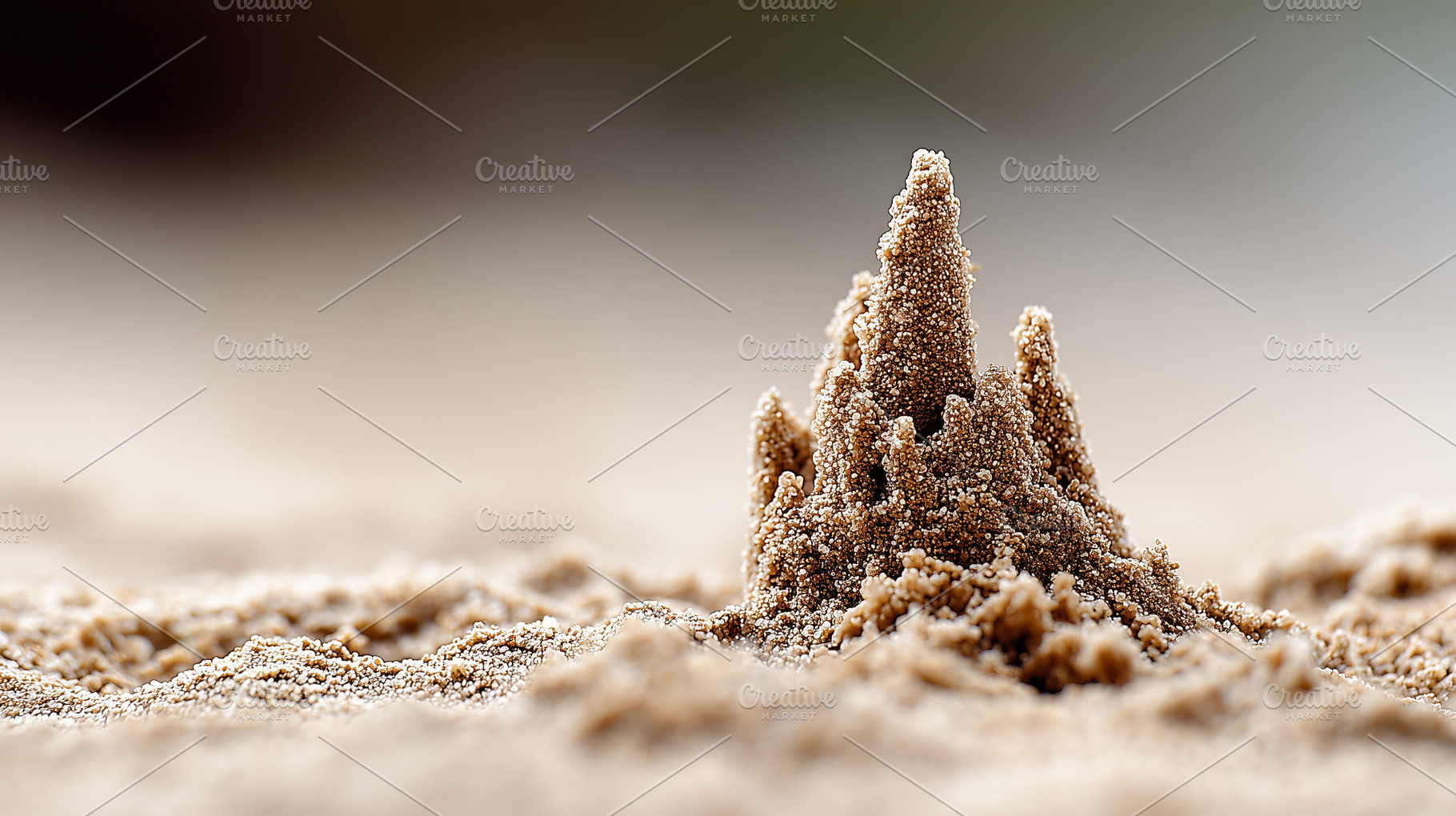 Sandcastle rising from soft beach, a Nature Photo by MistyDay