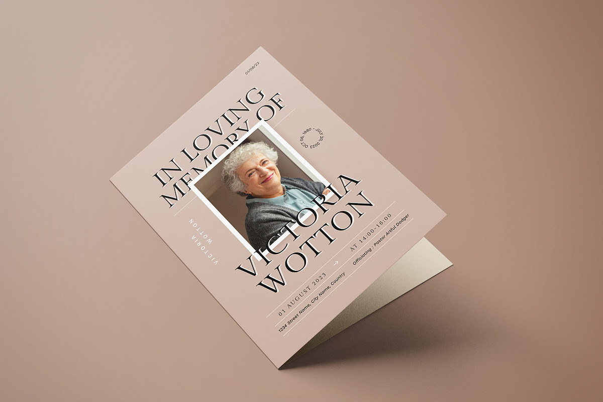 Modern Minimalist Funeral Program, an Invitation Template by Vynetta (Photo 6 of 6)