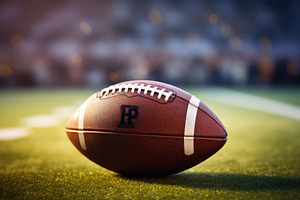american football ball on the stadiu, a Photo by Iftikhar Alam