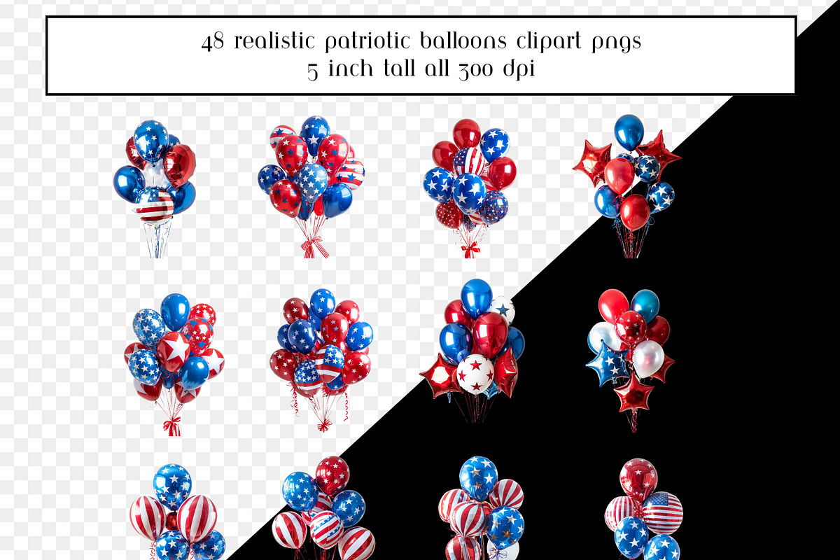 Realistic Patriotic Balloons, an Object Graphic by AllTheKewtClipart (Photo 7 of 10)