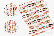 Boho girls seamless pattern, a Pattern Graphic by Pink Studio Art (Thumbnail 4 of 4)