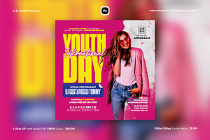 International Youth Day&Social Media, a Flyer Template by iDoodle Studio