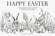 Happy Easter (cute animals), an Animal Illustration by Elena_Sedova (Thumbnail 1 of 14)