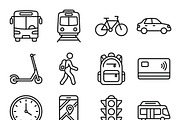 43 Daily Commuting Icon Set, an Outline Icon by adenpinkstore (Thumbnail 1 of 10)