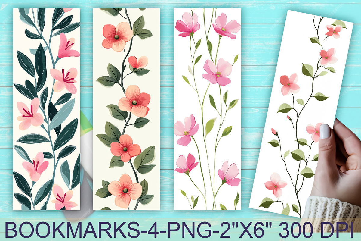 Summer Floral Bookmark, an Illustration by Libby Wishes