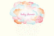 Confetti cloud - watercolor, an Illustration by Klipa Illustrations (Thumbnail 1 of 3)