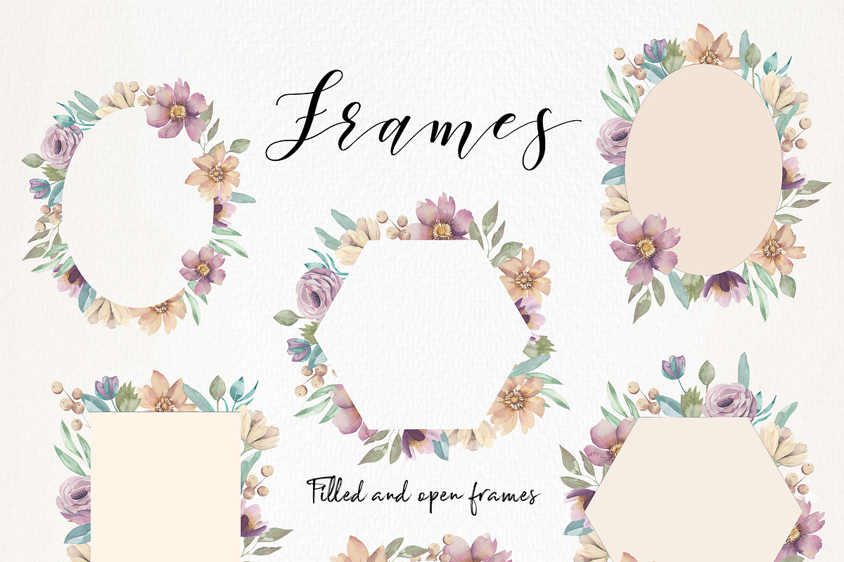 Purple Cream Floral Watercolor, an Illustration by Bloomella (Photo 3 of 5)