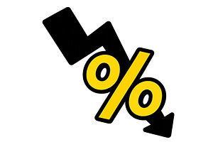 Decrease in percentage symbol with, a Finance Illustration by ZinetroN