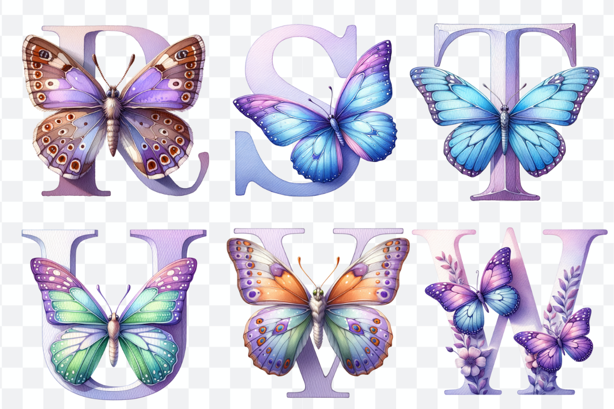 Butterfly Purple Alphabet and Number, a Symbol Font by Bubble Pixel (Photo 4 of 9)