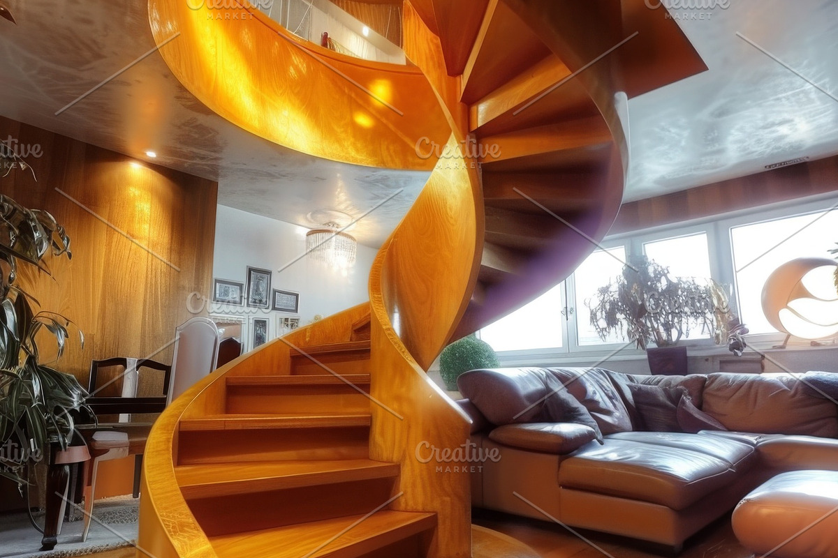 69 Spiral wooden staircases, an Architecture Photo by Handmadefont (Photo 31 of 73)