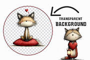 Whimsical Valentine Fox Clipart, an Illustration by Libby Wishes (Thumbnail 5 of 6)