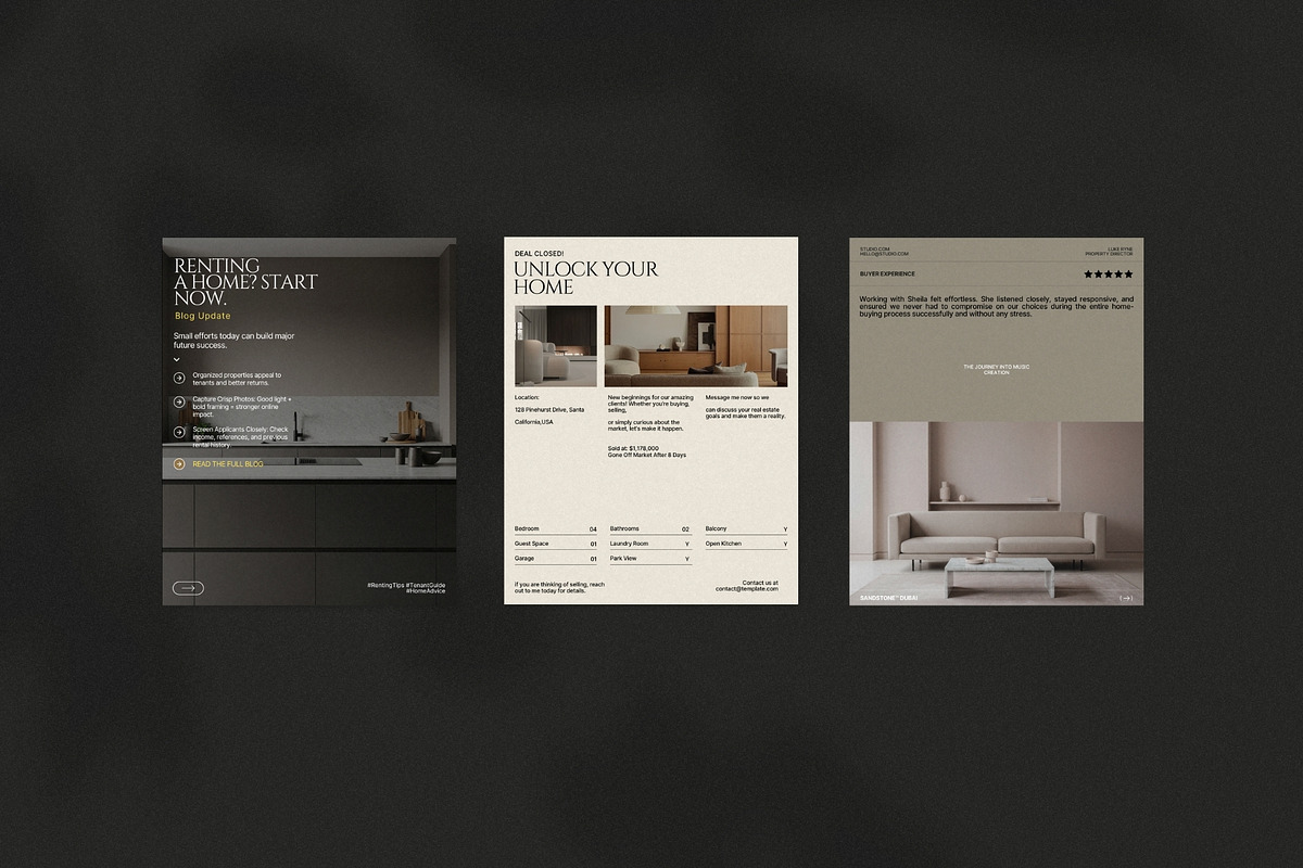 Elegant Real Estate Instagram Kit, a Social Media Template by Pixel Grid (Photo 3 of 10)