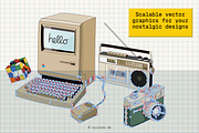 Nostalgic Tech Clipart - 90s-Y2K, a Decorative Illustration by Curiouss (Thumbnail 3 of 9)