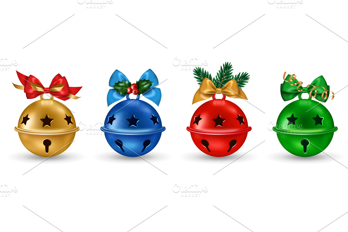 Jingle bells colorful icons set, an Object Illustration by kotoffei