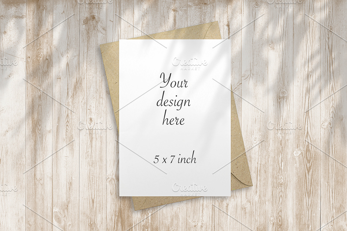Card on cardboard envelope mock-up, a Print Template by ItemBridge (Photo 2 of 2)