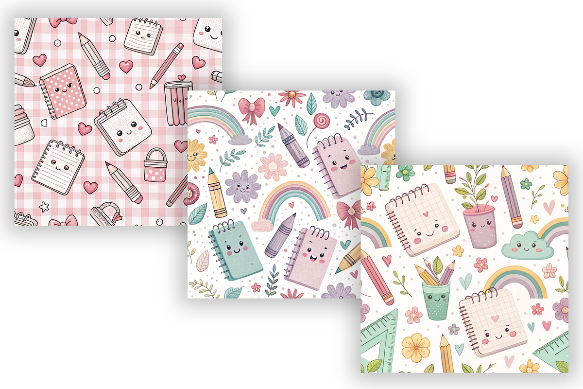 Cute Back to School Digital Paper, a Pattern Graphic by FloridPrintables (Photo 3 of 10)