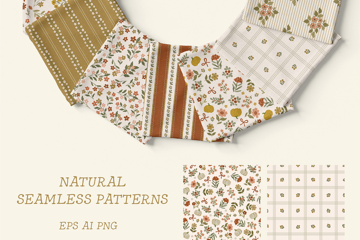 Natural Autumn background & pattern, a Pattern Graphic by Cozy pattern shop (Photo 8 of 14)