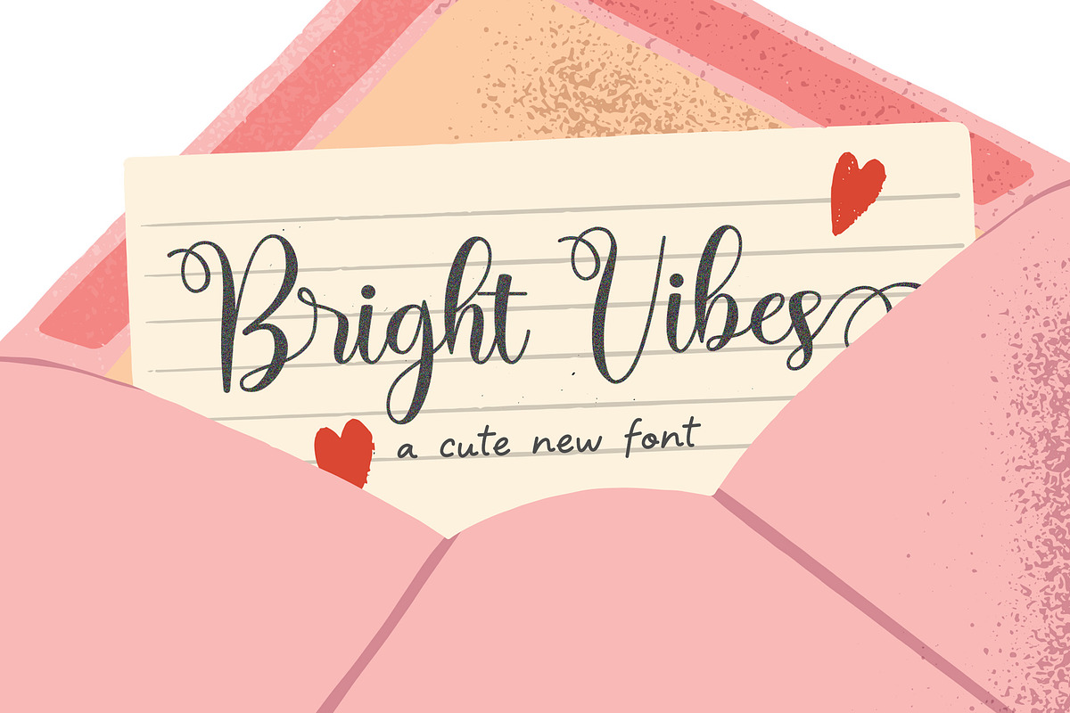 Bright Vibes Font, a Script Font by Lollipop Hand Drawn (Photo 1 of 6)