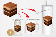 Chocolate Cake Slice Clipart, a Graphic by Artnoy (Thumbnail 3 of 5)