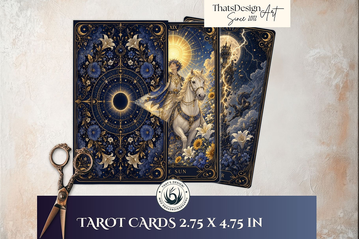The Midnight Gilt Tarot Cards, a Decorative Illustration by ThatsDesignArt (Photo 10 of 10)