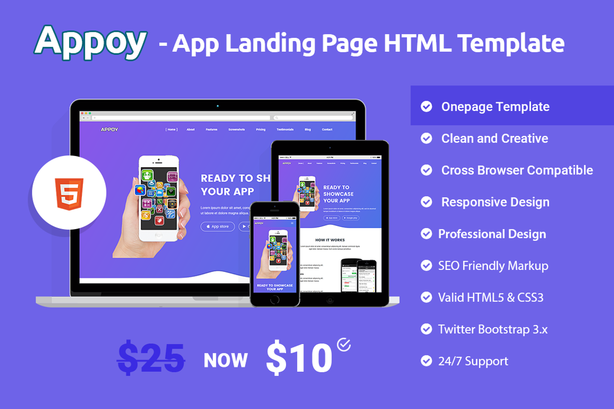 App Landing Page Template, an App Template by DotThemes