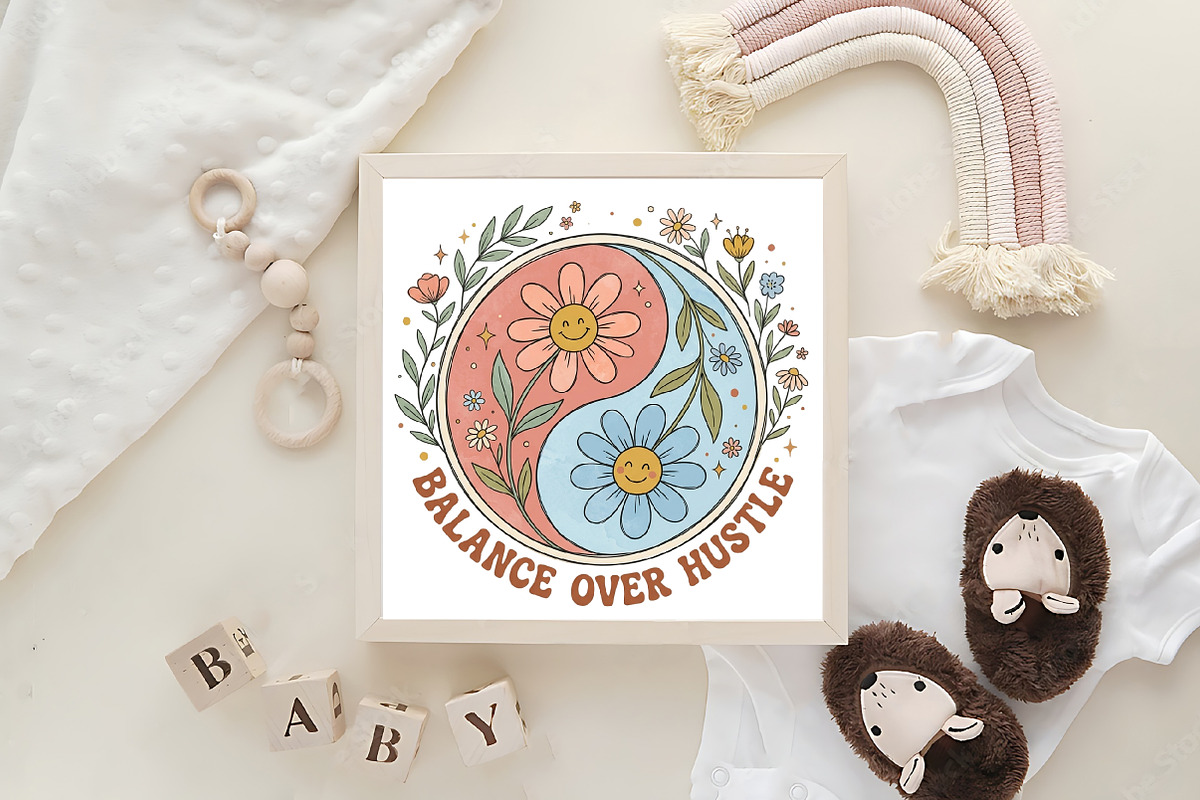 Boho Retro PNG Sublimation Bundle, an Object Illustration by CraftArtStudio (Photo 4 of 4)