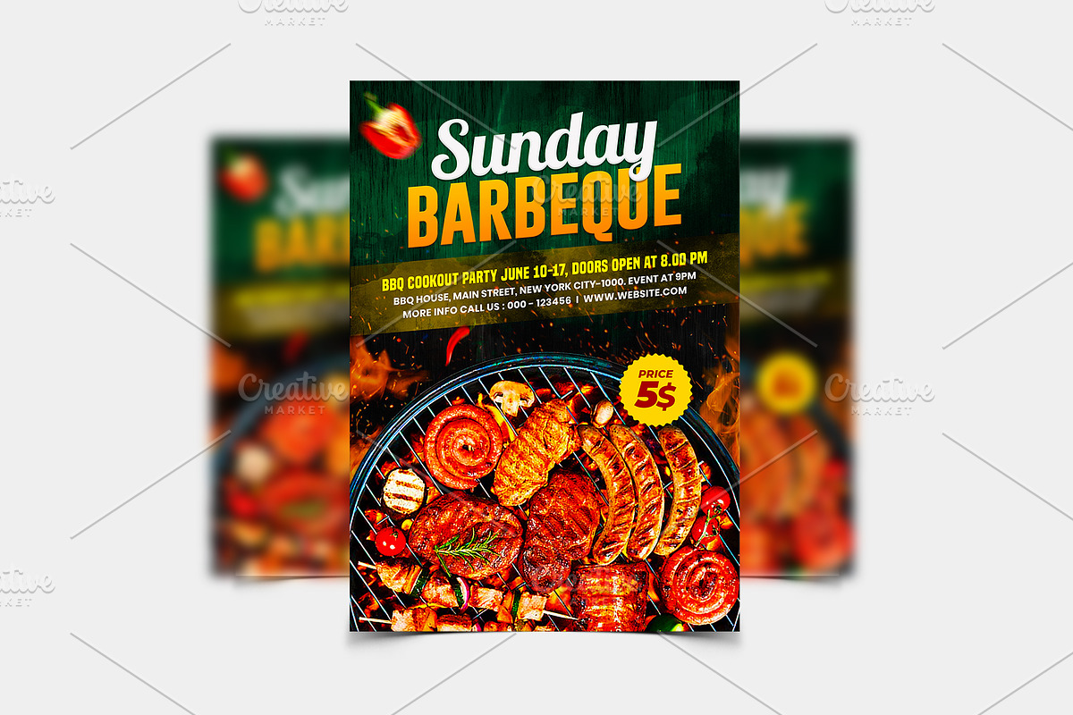 Steak BBQ Flyer Template, a Flyer Template by Yunus Ahmad (Photo 2 of 3)
