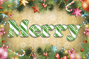 Candy Cane Text For Photoshop