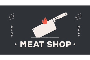 Butcher Knife. Butchery symbol