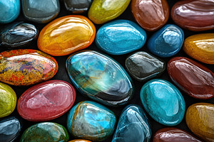 Colorful pebble stones in water, a Photo by AlyaAnd