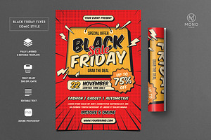 Black Friday Flyer Comic Style, a Flyer Template by monogrph