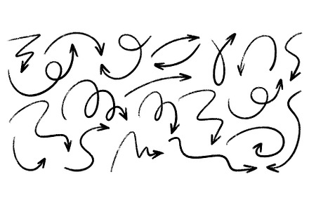 Pencil chalk arrow scribbles