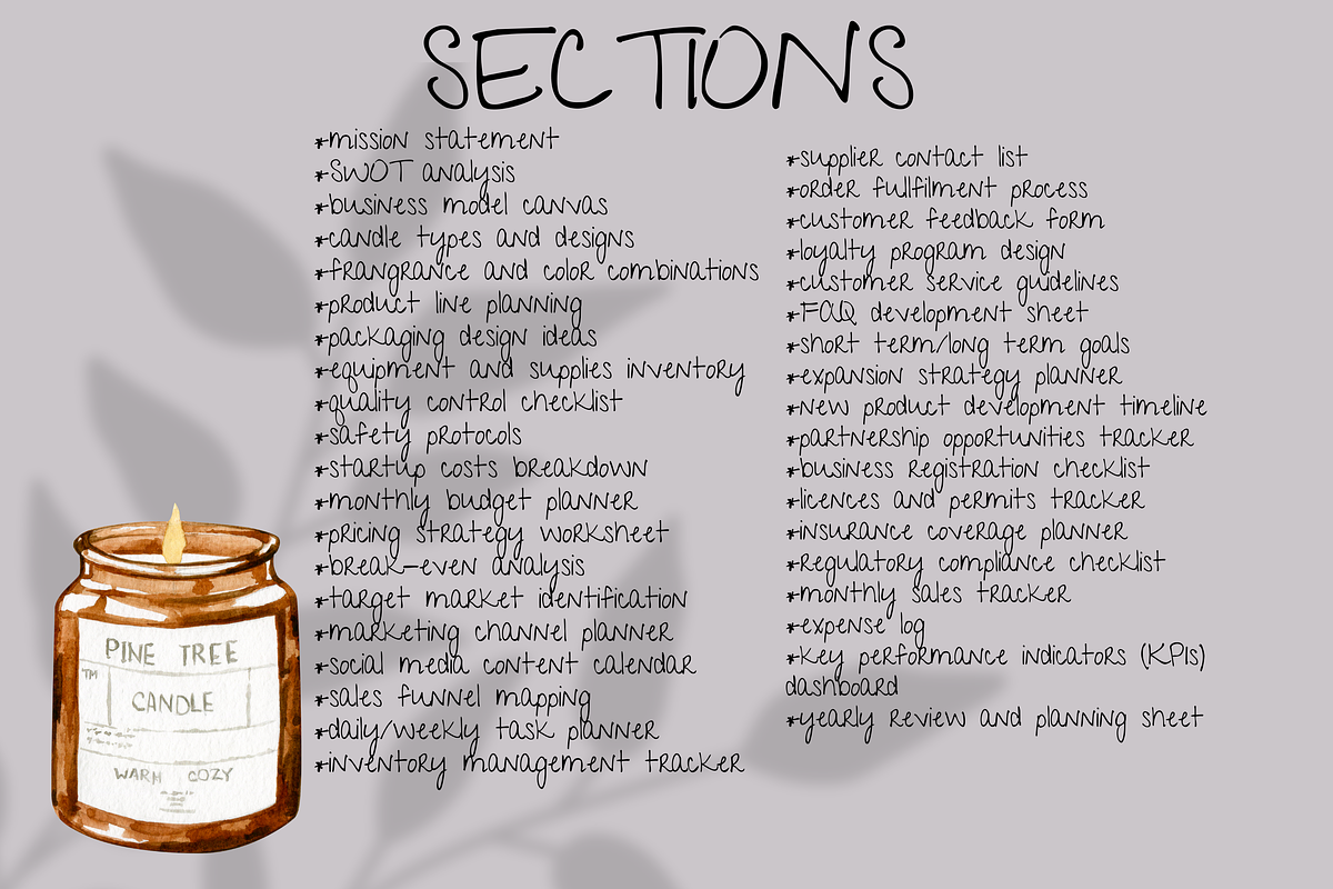 CANDLE MAKING BUSINESS PLANNER, a Brochure Template by Daring Digies (Photo 3 of 10)