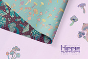 70 Hippie MUSHROOMS. Vector Set., a Pattern Graphic by Varvara Gorbash (Thumbnail 6 of 10)