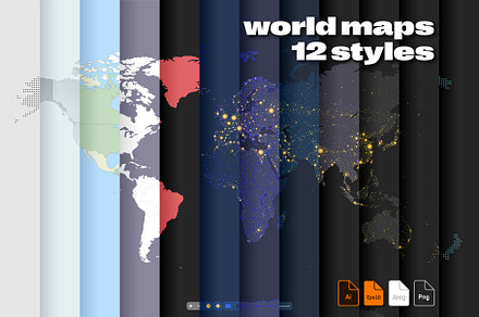 World Map 12 Styles