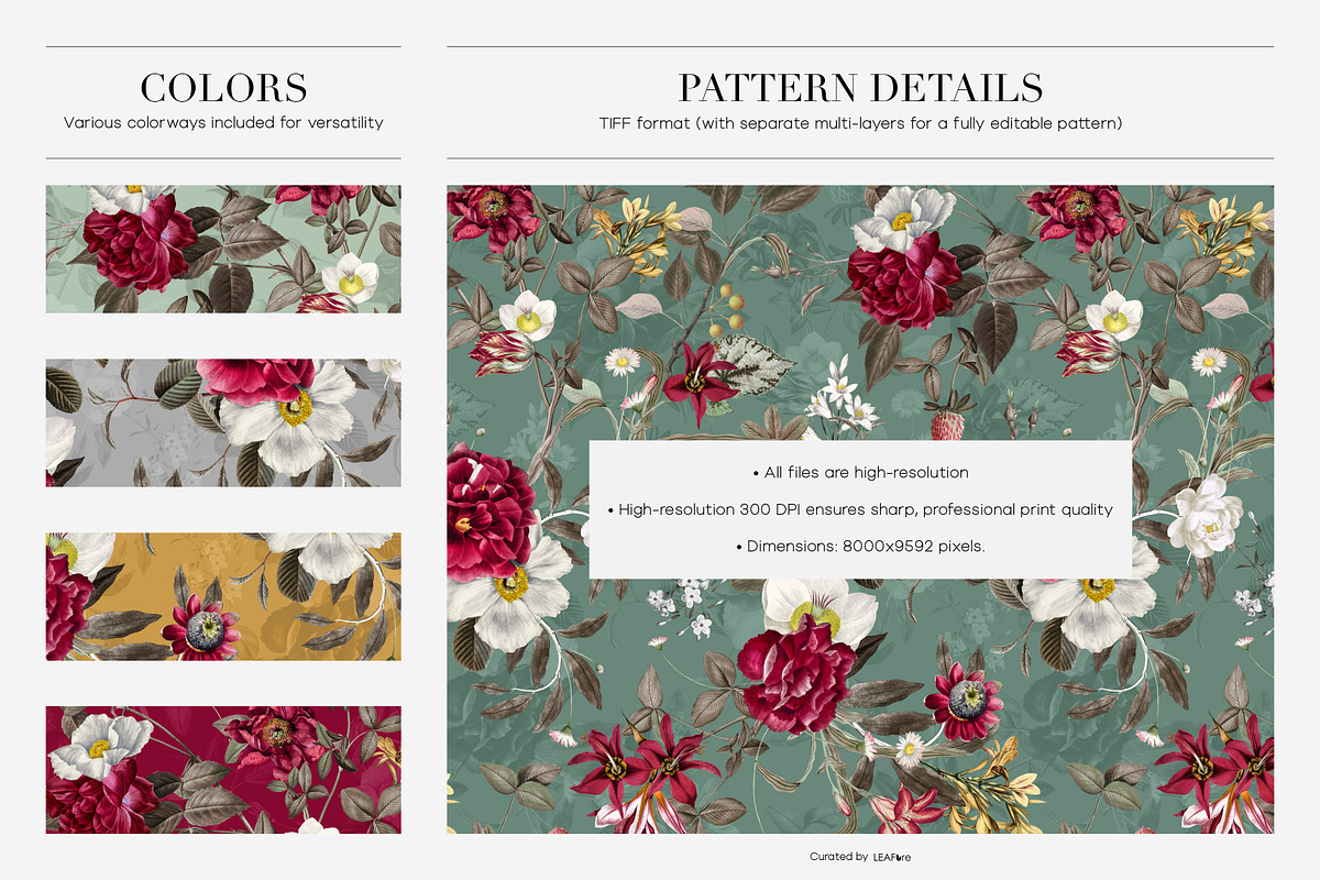 Seamless Floral Patterns And Motifs, a Pattern Graphic by LEAFure (Photo 2 of 10)
