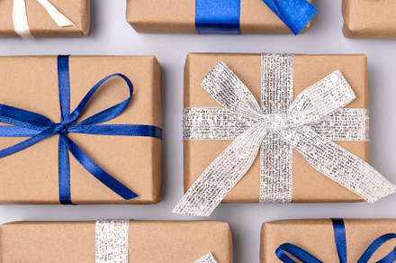 Gifts tied with ribbons, a Holiday Photo by rorygez fresh